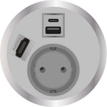 Модул Port El с 1х Шуко, USB тип A+C и HDMI, цвят Бял, ABL, ABL Сърбия, 2F21F1B5