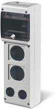 Табло за индустриални контакти и DIN модули IP66, UV, PG вход, серия BLOCK (6 DIN и 1х16A и 1х32A и 2хШуко) Scame-632.3520-000