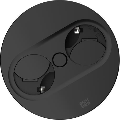 Модул TWIST 2 КРЪГЪЛ с 2х Шуко, с кабел 2м, цвят Черен, Bachmann, BACHMANN, B946.100
