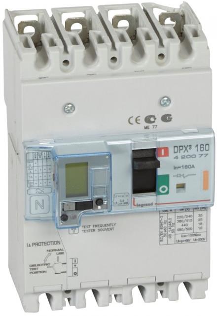 Автомат DPX3 160 TM 4P 160A 25кA регулируем (In x 0.8...1) с ДТЗ Legrand, LEGRAND НИСКО НАПРЕЖЕНИЕ, 420077