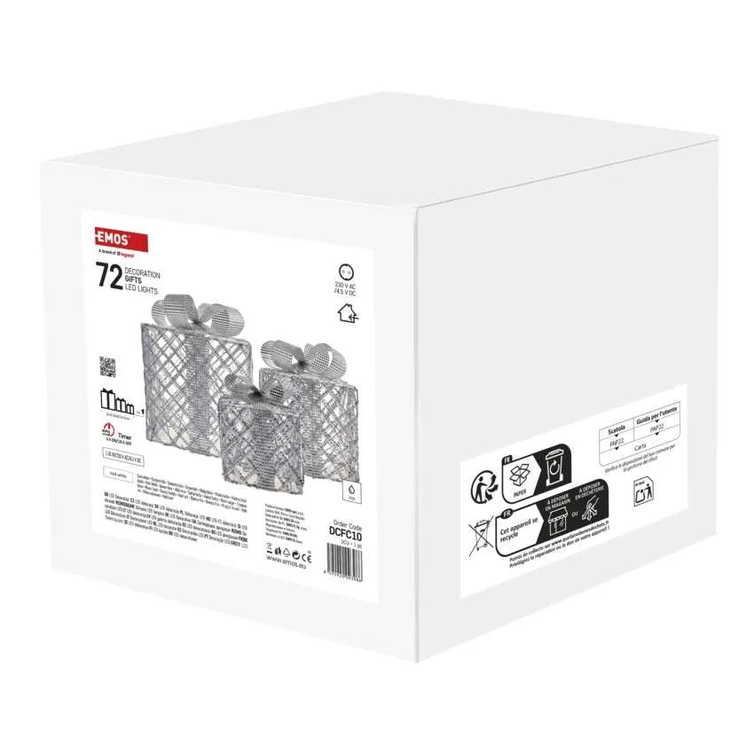 Декорация подарък 15х20х25см LED студена светлина 3 бр. IP20 с таймер FIGURES EMOS, DCFC10
