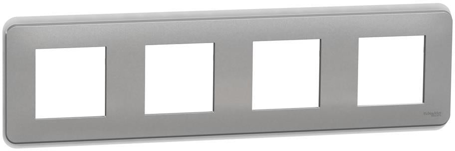 Лицева рамка 4х цвят Алуминий Unica Pro SE, SCHNEIDER ELECTRIC, NU400830