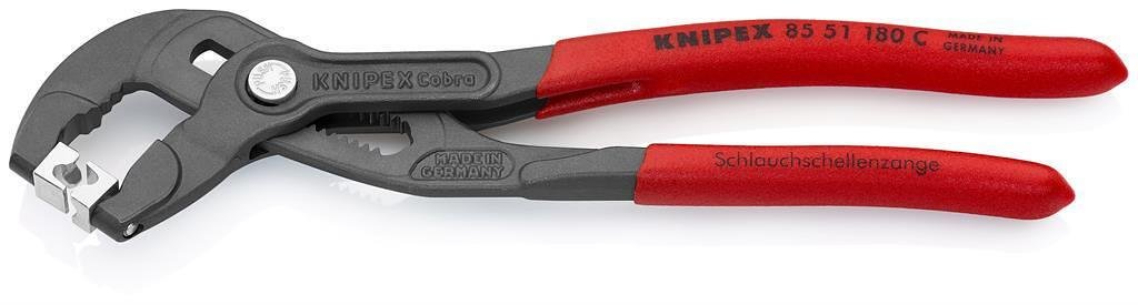 Клещи раздвижени за скоби, червена ръкохватка 180мм, Knipex - K8551180C