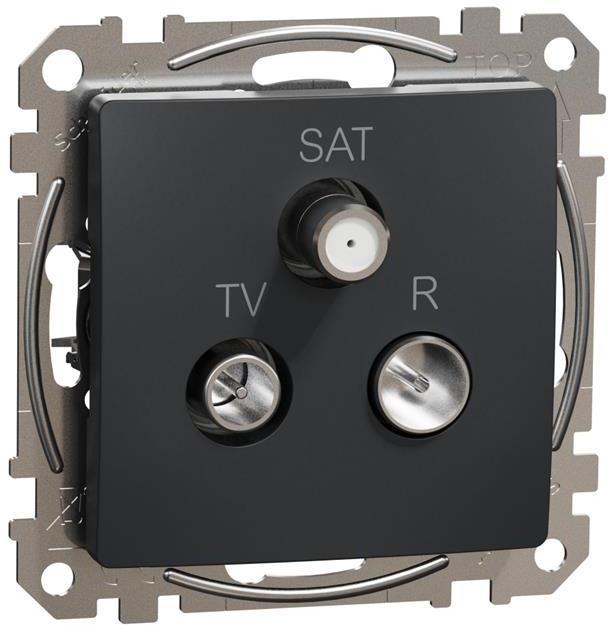 Розетка TV+FM+SAT цвят Антрацит Sedna SE, SCHNEIDER ELECTRIC, SDD114481