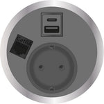 Модул Port El с 1х Шуко, USB тип A+C и 1х RJ45 Cat.6A, цвят Сив, ABL, ABL Сърбия, 2F22F1A4
