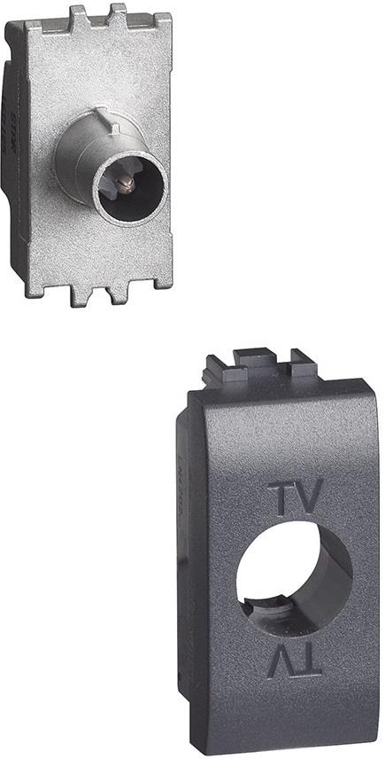 Розетка TV тип коаксиал 1 мод. цвят Антрацит LL Bticino, BTICINO, L4202DN