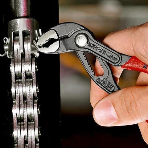 Клещи раздвижени Cobra, червена ръкохватка 125мм, Knipex - K8701125