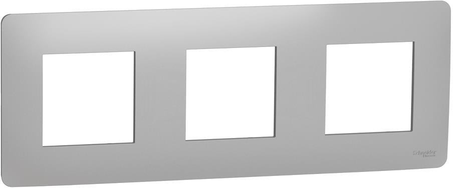 Лицева рамка 3х цвят Алуминий Unica Studio SE, SCHNEIDER ELECTRIC, NU200630