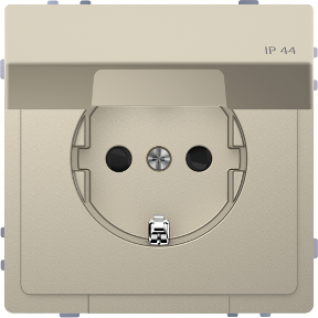 Механизъм контакт шуко с лицев панел IP44 цвят Сахара System Design Merten SE, SCHNEIDER ELECTRIC, MTN2314-6033