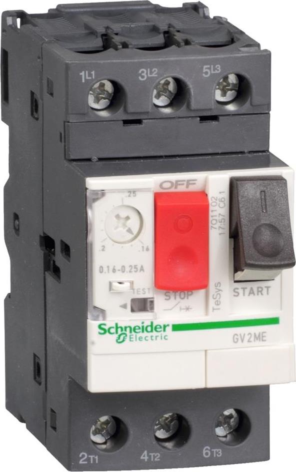 Моторна защита TeSys GV2ME 0.37kW TM 1…1.6A 100kA SE, SCHNEIDER ELECTRIC НИСКО НАПРЕЖЕНИЕ, GV2ME06