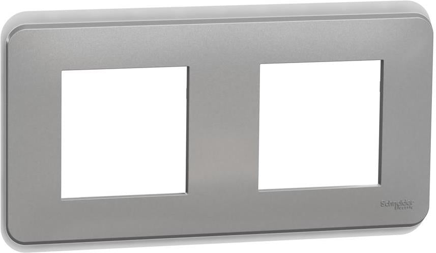 Лицева рамка 2х цвят Алуминий Unica Pro SE, SCHNEIDER ELECTRIC, NU400430