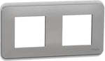 Лицева рамка 2х цвят Алуминий Unica Pro SE, SCHNEIDER ELECTRIC, NU400430