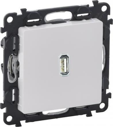 Розетка USB за зареждане тип C 1.5A 7.5W цвят Бял Valena Life Legrand, LEGRAND, 753105