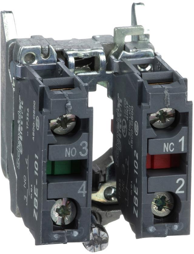 Основа с контактни блокове 1NO+1NC XB4 SE, SCHNEIDER ELECTRIC НИСКО НАПРЕЖЕНИЕ, ZB4BZ105