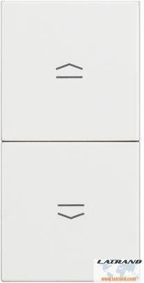 RW4037 Бутон за щори,2-поз.,1P(NO)+1P(NO)10A,250V,1M,с блок., Бял Bticino Classia