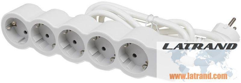 Разклонител Бял 5x2P+E с дължина на кабела 1.5 метра / 1.5mm2 Standard NEW Legrand 694555