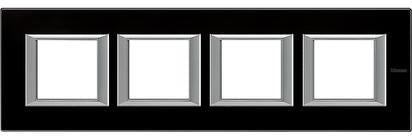 Рамка 4x2 мод. правоъгълна Black glass Axolute Bticino, BTICINO, HA4802M4HVNN