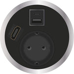 Модул Port El с 1х Шуко, USB тип A+C и HDMI, цвят Черен, ABL, ABL Сърбия, 2F20F1B5