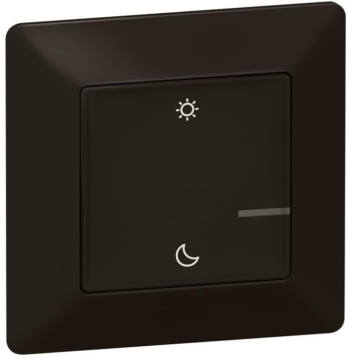 Сценариен ключ БЕЗжичен събуждане/заспиване Smart Valena Life Черен с рамка Legrand с Netatmo, NETATMO с LEGRAND & BTICINO, 756389