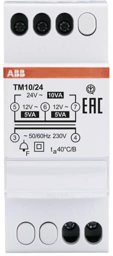 Модулен звънчев трансформатор TM10/24 12/24V 2 мод. ABB, 2CSM228725R0802