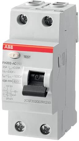 ДТЗ 2P 40A 30mА серия FH202 тип A ABB, 2CSF202102R1400