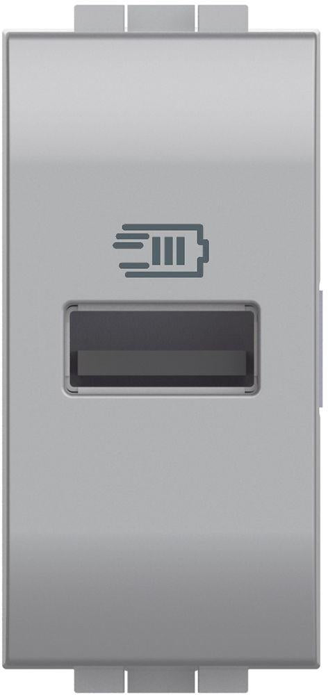 Розетка USB за зареждане тип A 1.5A 7.5W 1 мод. цвят Алуминий LL Bticino, BTICINO, NT4191A