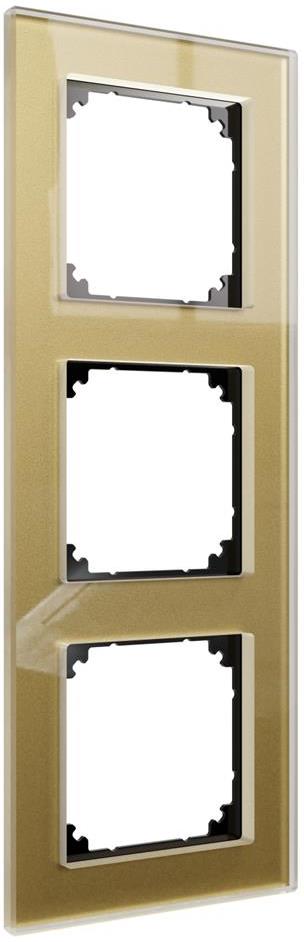 Рамка 3х цвят Злато, стъкло System M Merten SE, SCHNEIDER ELECTRIC, MEG4030-2341
