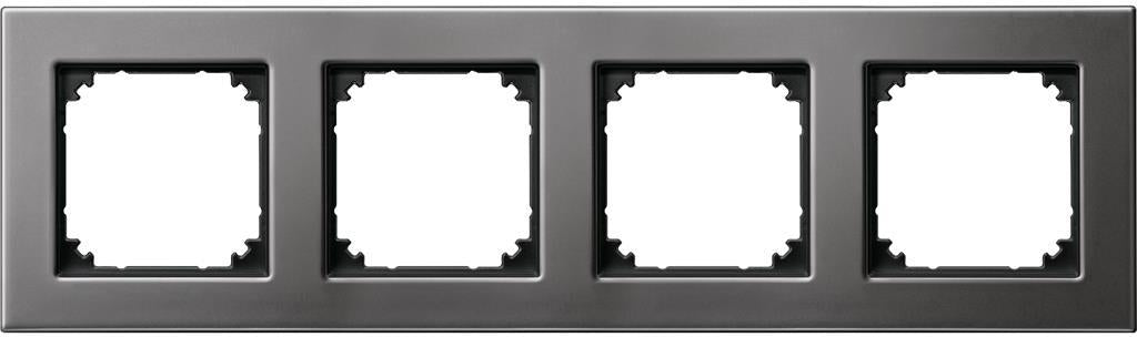 Рамка 4х цвят Родий, метал System M Merten SE, SCHNEIDER ELECTRIC, 475414