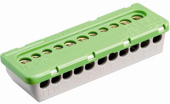 Клема изолирана ЗЕЛЕНА 5x16mm²+6x6mm² 63A АВВ, ABB, 1SPE007715F0742