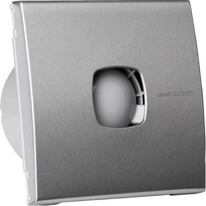 Вентилатор SILENTIS10T LOW NOISE TIMER ф100мм, цвят Инокс, 90м3/ч,12W, 30dB с таймер, комплект с клапа CATA - C01073300