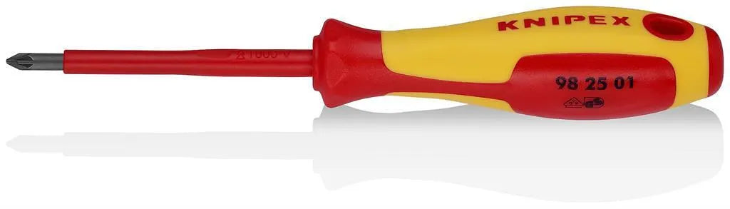 Отвертка PZ 1, VDE 1000V жълто-червена ръкохватка 187мм, Knipex - K982501