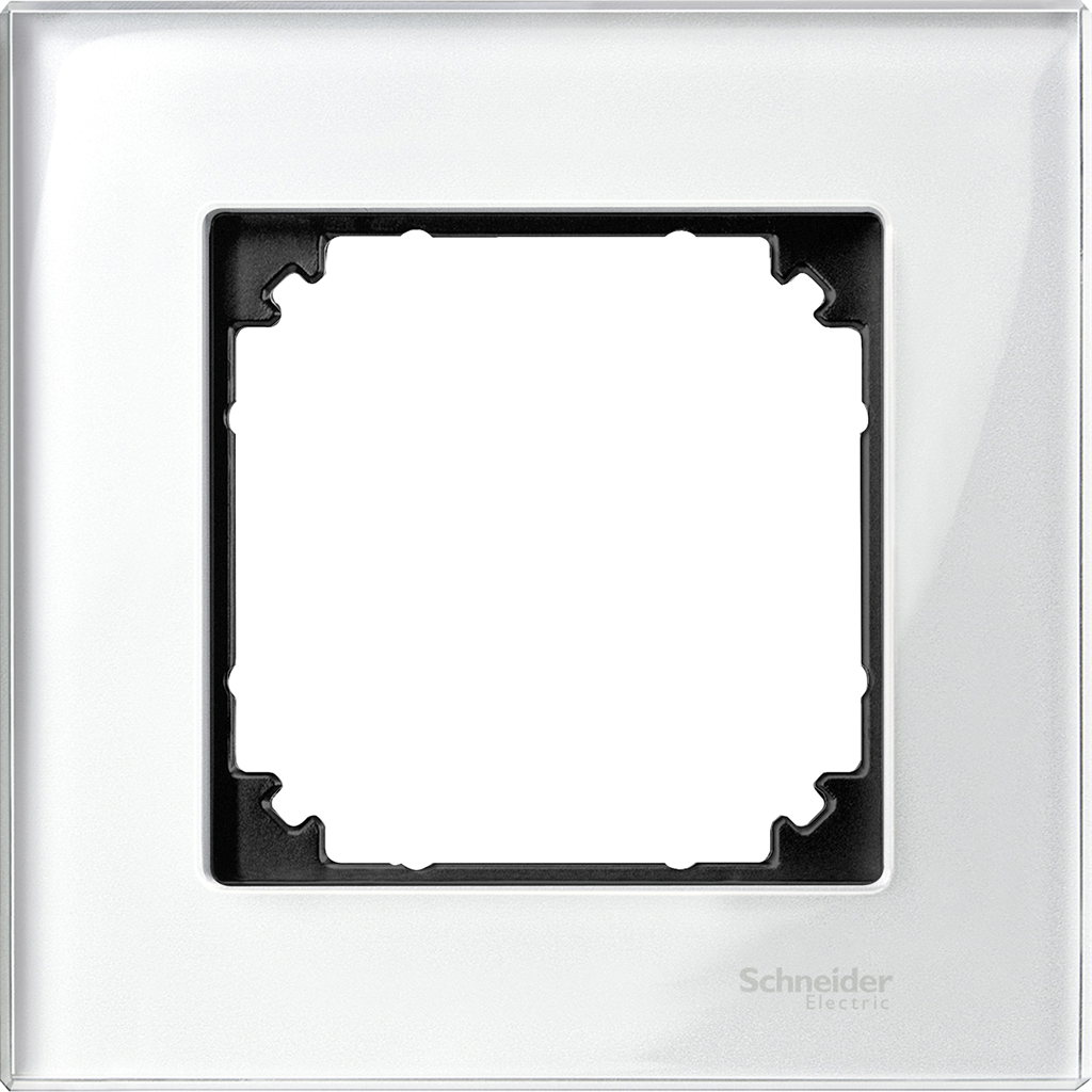 Рамка 1х цвят Блестящо бяло, стъкло System M  Merten SE /до изчерпване/, SCHNEIDER ELECTRIC, MTN404119