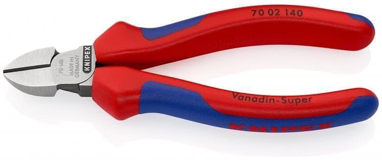 Клещи диагонални резачки, синьо-червена ръкохватка 140мм, Knipex - K7002140