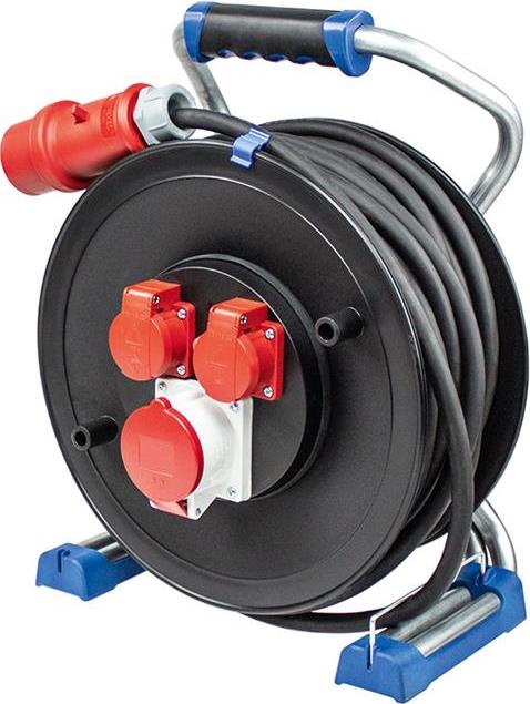 Макара трифазна 30м H07RN-F 5G2,5mm2 IP44 термична защита 2 шуко + 3P+N+T 16A с капак AS Schwabe, AS - SCHWABE, AS23653