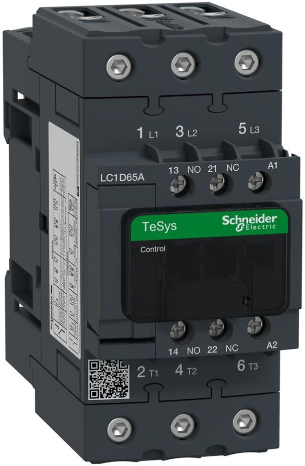 Контактор TeSys D 3P 30kW (65A AC-3) 1NO-1NC 110V 50/60Hz EverLink SE, SCHNEIDER ELECTRIC НИСКО НАПРЕЖЕНИЕ, LC1D65AF7