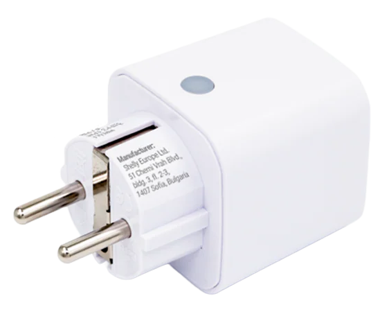 Адаптер Smart за контакт 1х Шуко 13A с мерител Shelly Plug M Gen3 - 073602, SHELLY