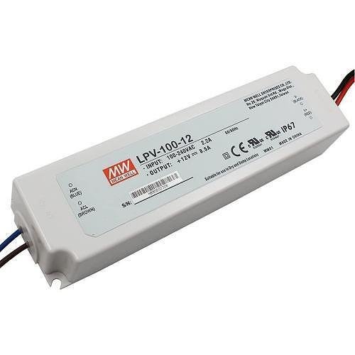 Импулсно захранване 8.5A/12VDC, 100W, IP67, LPV-100-12, MEAN WELL, постоянно напрежение
