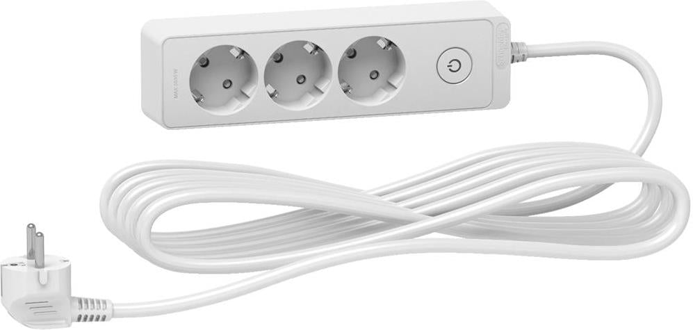 Разклонител бял 3 гнезда 5 метра /1.5mm2 и ключ серия UNICA SE, SCHNEIDER ELECTRIC, ST9435W