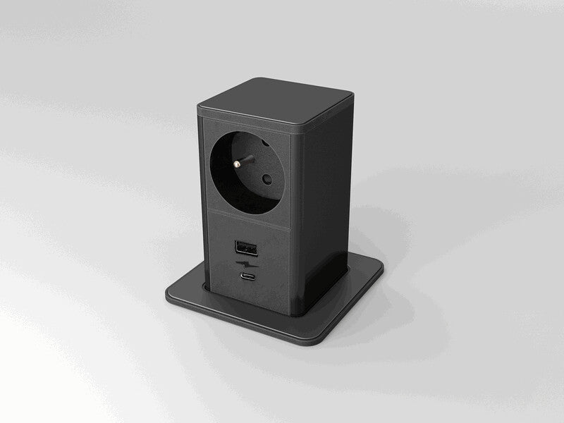 Модул PopUp 2M с 1х Шуко и USB тип C+C, цвят Черен, Digitel, DIGITEL, DT15622