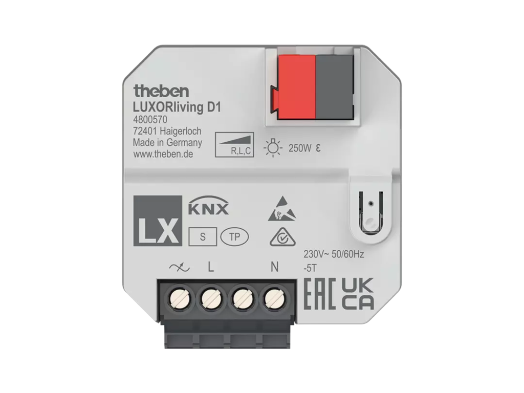 Модул димер D1 1х 250VA 44х44mm LUXORliving Theben, KNX, 4800570