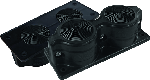 Панел разглобяем с кабелен вход MC2x8-64 IP55 черен RAL 9005 самогасящ UL94 V0 MOREK, MBA4N28B11