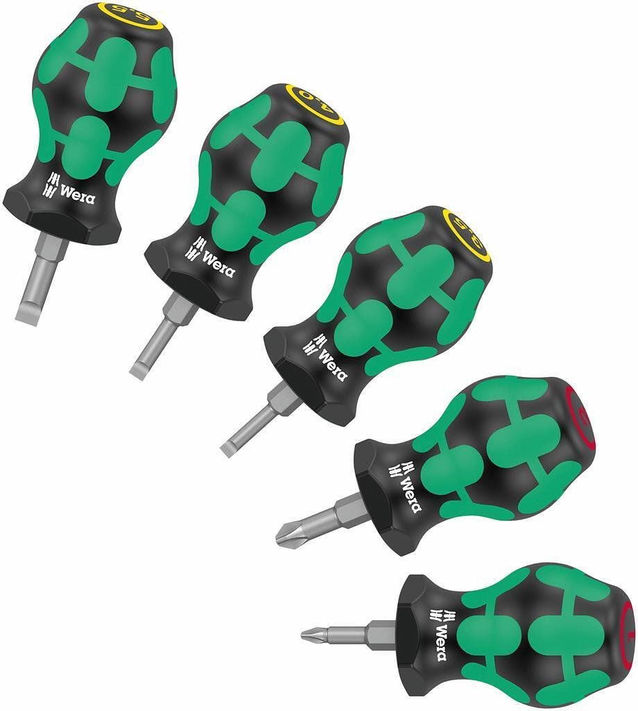 Комплект отвертки, 3x шлиц и 2x PH, 3xx/5 Kraftform Stubby Wera - W008870