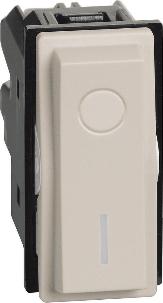 KM4002 - Ключ 2P 16AX - 250V за LED индикатор 230V, пясък 1M Bticino Living now