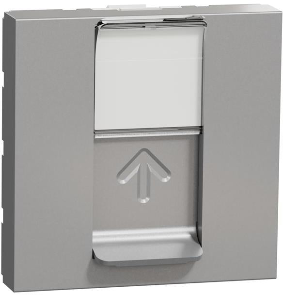 Розетка RJ45 UTP cat.5e S-One 2 мод. цвят Алуминий Unica SE, SCHNEIDER ELECTRIC, NU341130