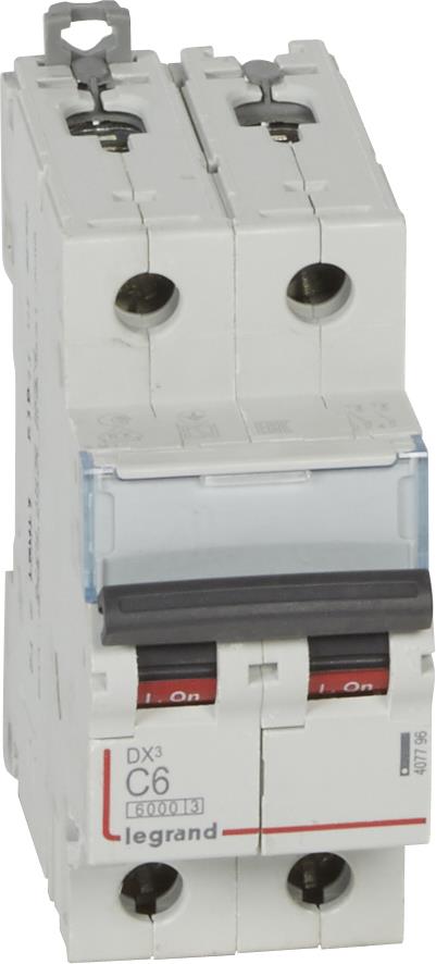 Автоматичен прекъсвач DX3 2P 6A крива С 6kA Legrand, LEGRAND НИСКО НАПРЕЖЕНИЕ, 407796