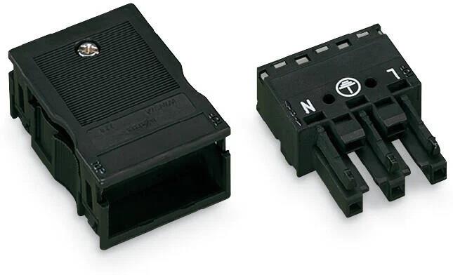 Куплунг 3P 4 mm2 черен WINSTA® MIDI Wago, WAGO, 770-103