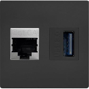 Модул IMP с 1х RJ45 Cat.6A и 1х USB 3.0 цвят Черен, ABL, ABL Сърбия, 2T0010DU