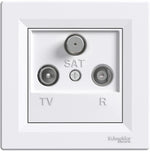 Розетка TV/R/SAT крайна 1dB моноблок цвят Бял Asfora SE, SCHNEIDER ELECTRIC, EPH3500121