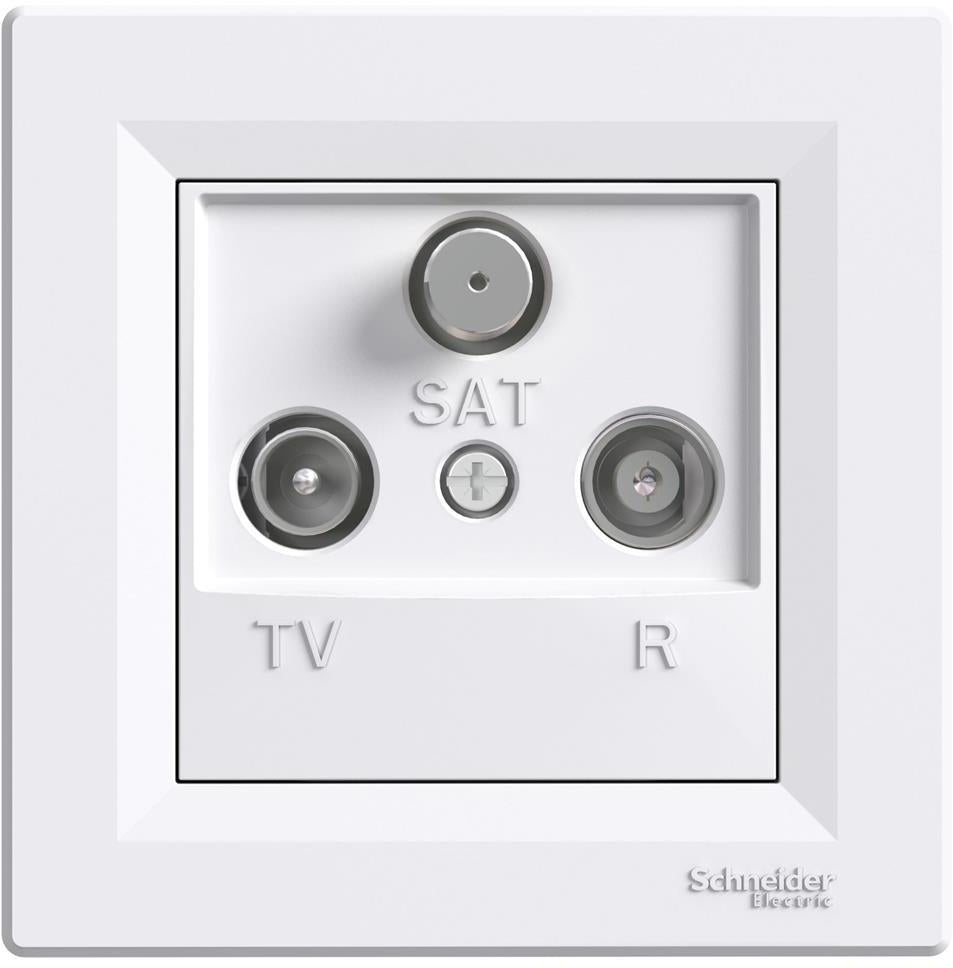 Розетка TV/R/SAT крайна 1dB моноблок цвят Бял Asfora SE, SCHNEIDER ELECTRIC, EPH3500121