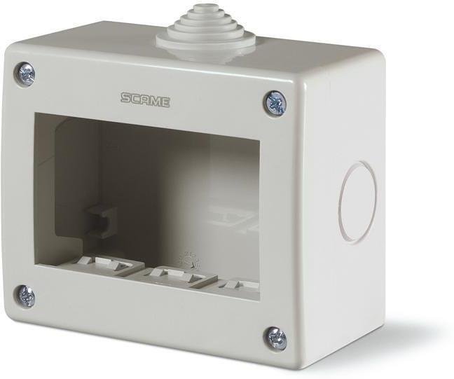 Конзолна кутия, 98x82x52mm, 3 модула, повърхностен монтаж, Unibox, Scame, 136.4123, IP40